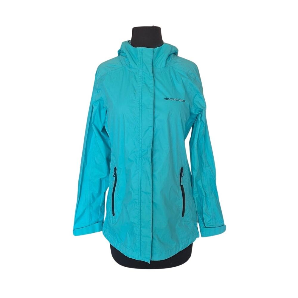 Vineyard Vines Teal Hooded Windbreaker/Rain Jacket - XS